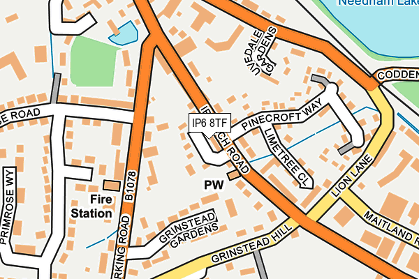 IP6 8TF map - OS OpenMap – Local (Ordnance Survey)