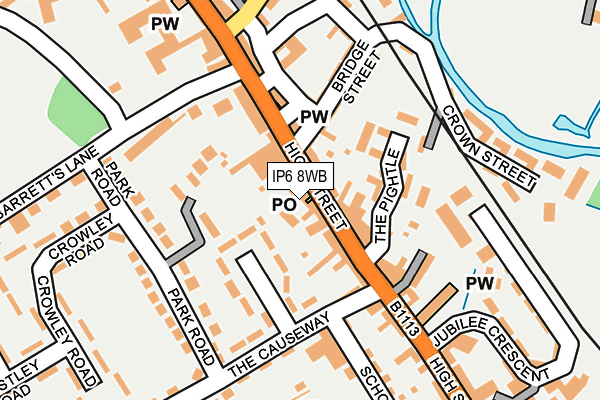 IP6 8WB map - OS OpenMap – Local (Ordnance Survey)