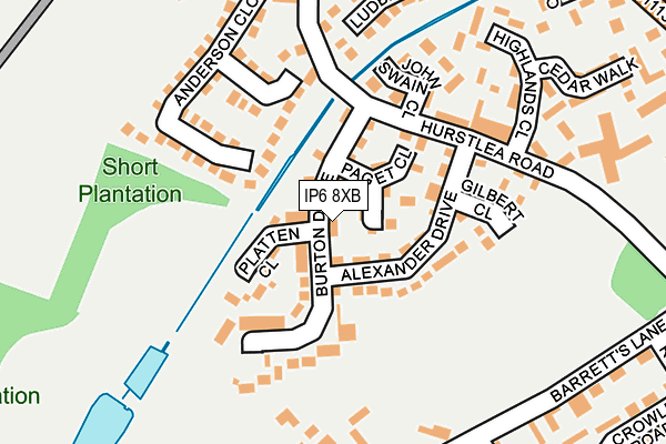 IP6 8XB map - OS OpenMap – Local (Ordnance Survey)