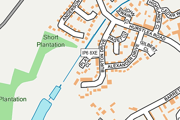 IP6 8XE map - OS OpenMap – Local (Ordnance Survey)