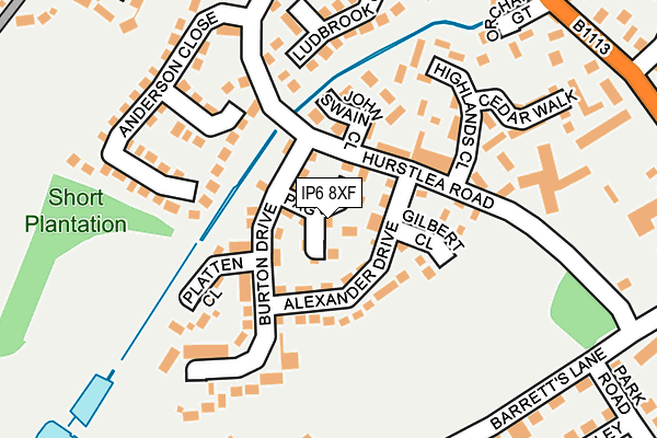 IP6 8XF map - OS OpenMap – Local (Ordnance Survey)