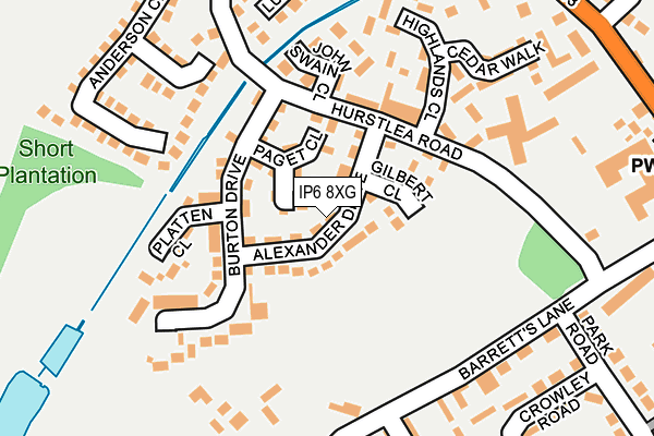 IP6 8XG map - OS OpenMap – Local (Ordnance Survey)