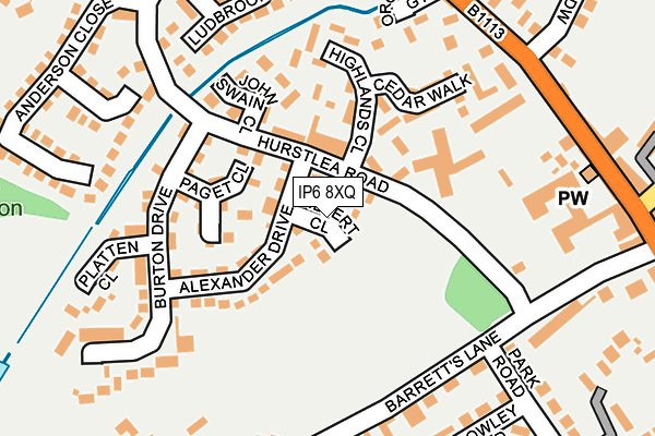 IP6 8XQ map - OS OpenMap – Local (Ordnance Survey)