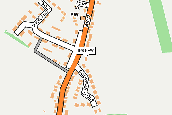 IP6 9EW map - OS OpenMap – Local (Ordnance Survey)