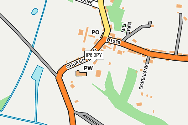 IP6 9PY map - OS OpenMap – Local (Ordnance Survey)