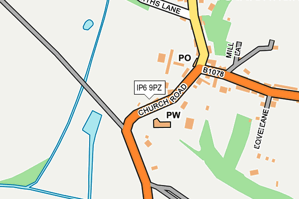 IP6 9PZ map - OS OpenMap – Local (Ordnance Survey)