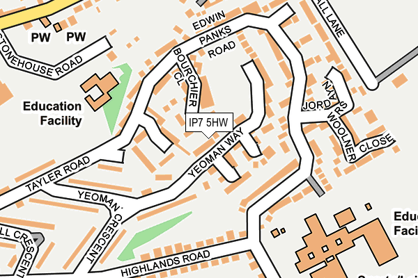 IP7 5HW map - OS OpenMap – Local (Ordnance Survey)