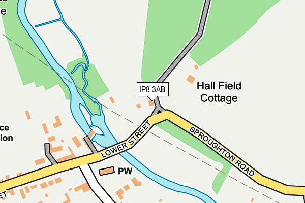 IP8 3AB map - OS OpenMap – Local (Ordnance Survey)