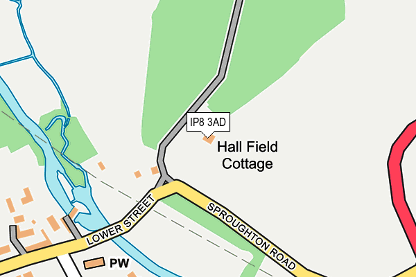 IP8 3AD map - OS OpenMap – Local (Ordnance Survey)