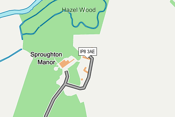 IP8 3AE map - OS OpenMap – Local (Ordnance Survey)