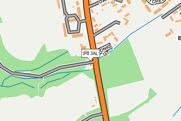 IP8 3AL map - OS OpenMap – Local (Ordnance Survey)