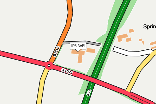 IP8 3AR map - OS OpenMap – Local (Ordnance Survey)