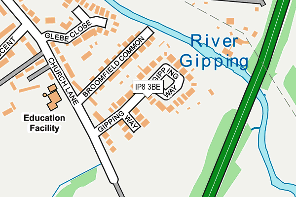 IP8 3BE map - OS OpenMap – Local (Ordnance Survey)