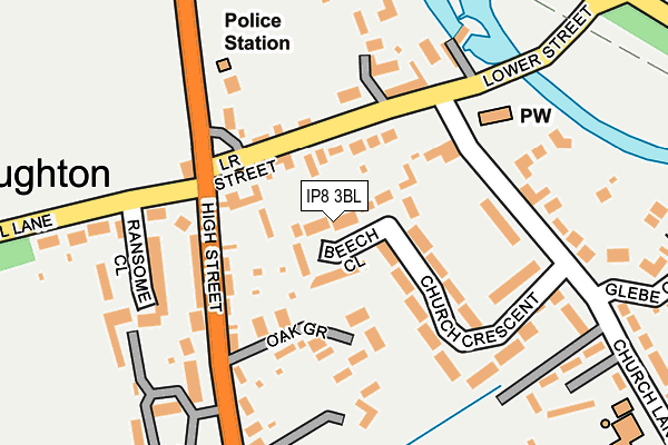 IP8 3BL map - OS OpenMap – Local (Ordnance Survey)