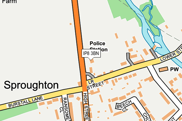 IP8 3BN map - OS OpenMap – Local (Ordnance Survey)