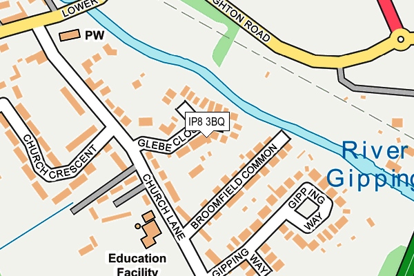 IP8 3BQ map - OS OpenMap – Local (Ordnance Survey)