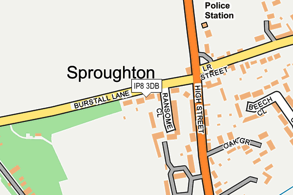 IP8 3DB map - OS OpenMap – Local (Ordnance Survey)