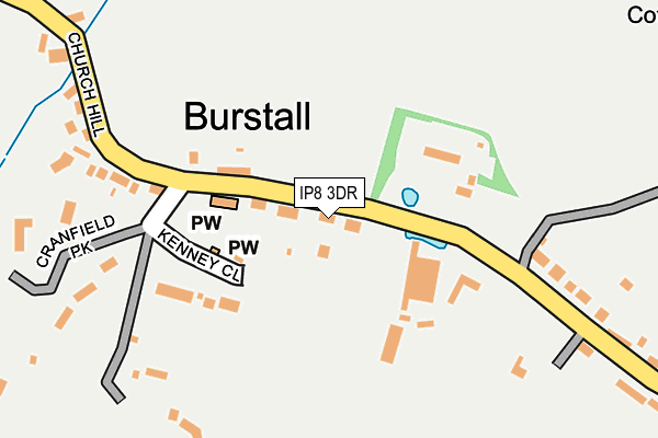 IP8 3DR map - OS OpenMap – Local (Ordnance Survey)