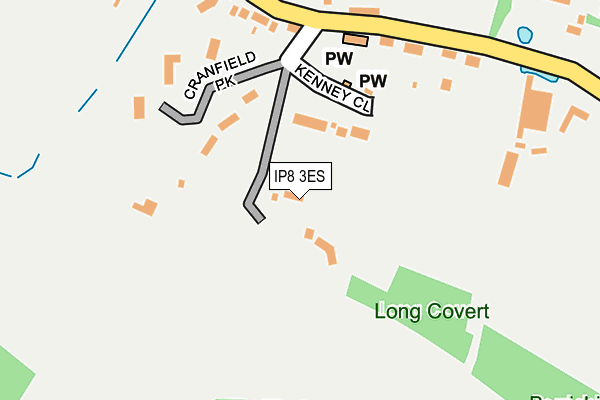 IP8 3ES map - OS OpenMap – Local (Ordnance Survey)