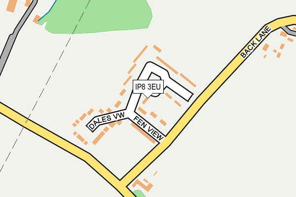 IP8 3EU map - OS OpenMap – Local (Ordnance Survey)