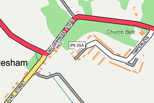 IP8 3GA map - OS OpenMap – Local (Ordnance Survey)