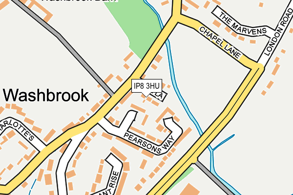 IP8 3HU map - OS OpenMap – Local (Ordnance Survey)