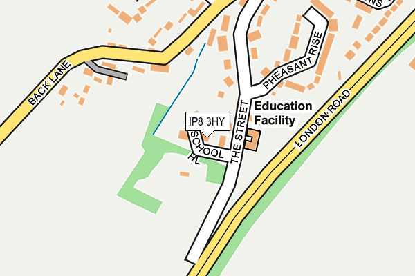 IP8 3HY map - OS OpenMap – Local (Ordnance Survey)