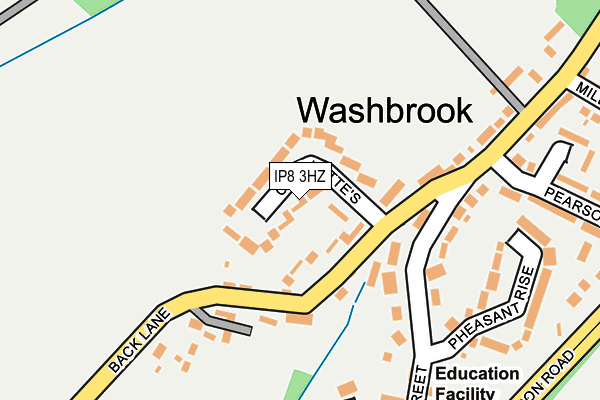 IP8 3HZ map - OS OpenMap – Local (Ordnance Survey)