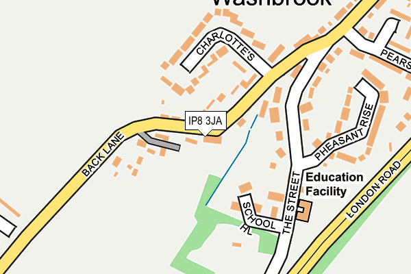 IP8 3JA map - OS OpenMap – Local (Ordnance Survey)