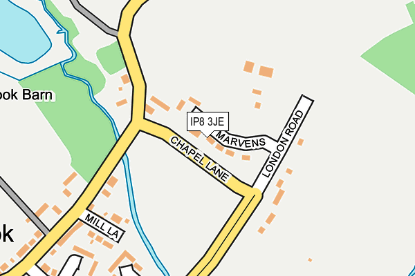 IP8 3JE map - OS OpenMap – Local (Ordnance Survey)