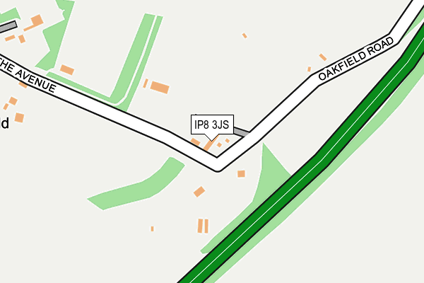 IP8 3JS map - OS OpenMap – Local (Ordnance Survey)