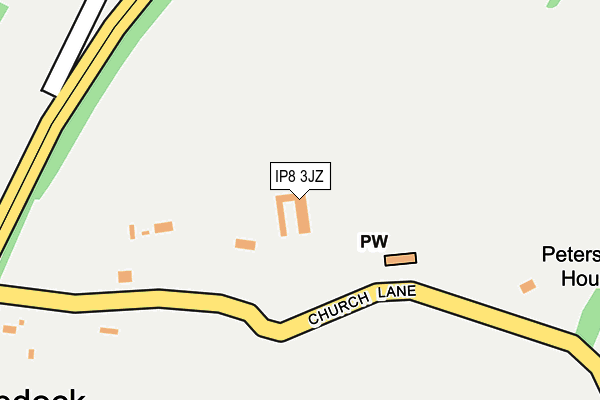 IP8 3JZ map - OS OpenMap – Local (Ordnance Survey)