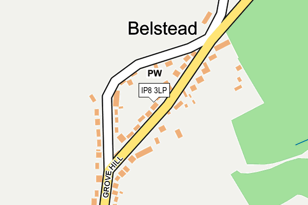 IP8 3LP map - OS OpenMap – Local (Ordnance Survey)