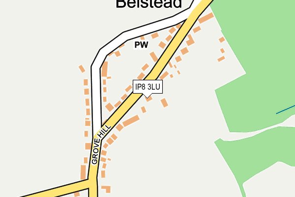 IP8 3LU map - OS OpenMap – Local (Ordnance Survey)