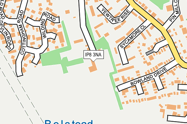 IP8 3NA map - OS OpenMap – Local (Ordnance Survey)