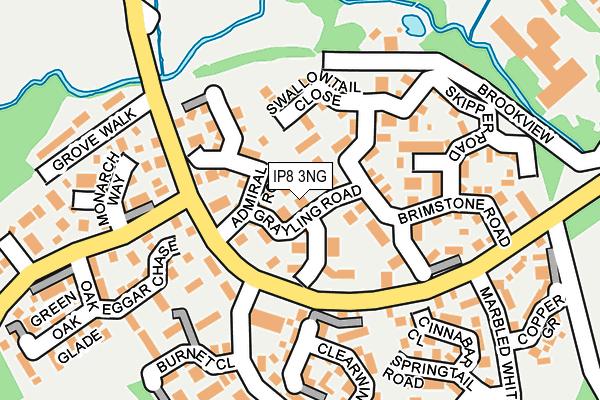 IP8 3NG map - OS OpenMap – Local (Ordnance Survey)