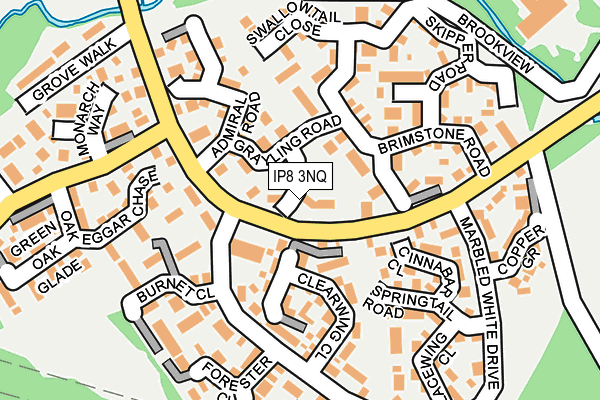 IP8 3NQ map - OS OpenMap – Local (Ordnance Survey)