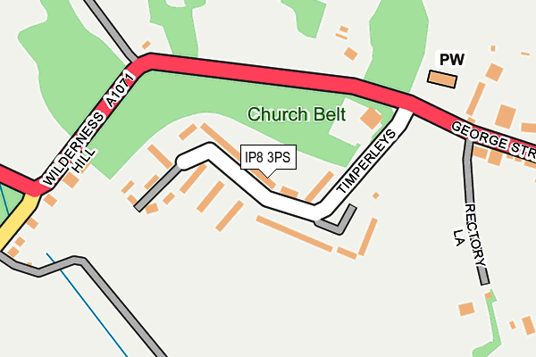 IP8 3PS map - OS OpenMap – Local (Ordnance Survey)