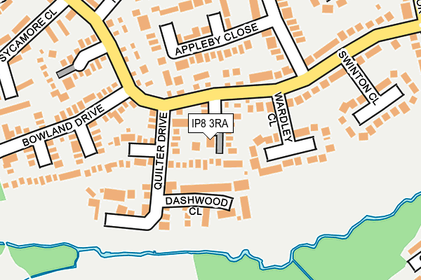 IP8 3RA map - OS OpenMap – Local (Ordnance Survey)