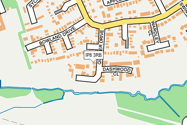 IP8 3RB map - OS OpenMap – Local (Ordnance Survey)