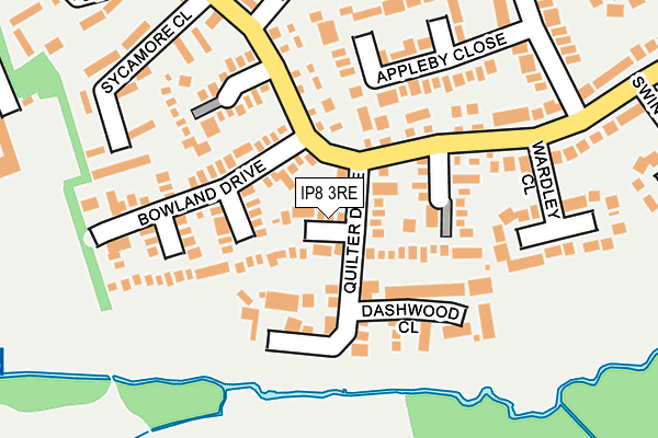 IP8 3RE map - OS OpenMap – Local (Ordnance Survey)