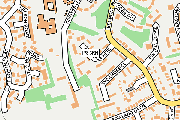 IP8 3RH map - OS OpenMap – Local (Ordnance Survey)