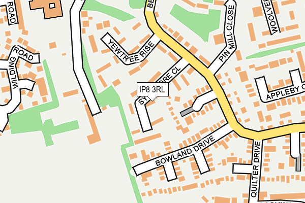 IP8 3RL map - OS OpenMap – Local (Ordnance Survey)