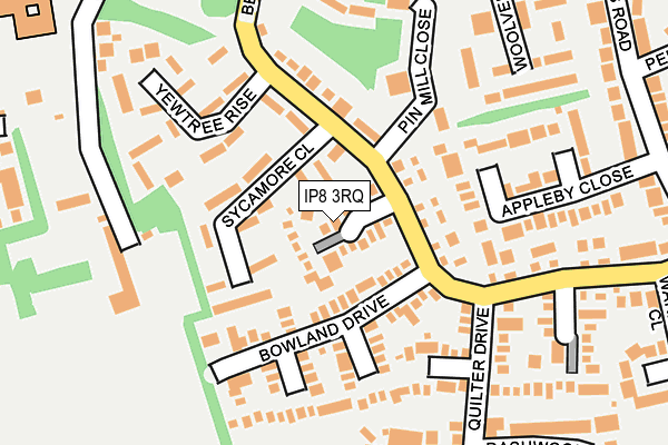 IP8 3RQ map - OS OpenMap – Local (Ordnance Survey)