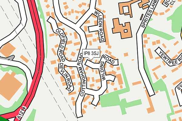 IP8 3SJ map - OS OpenMap – Local (Ordnance Survey)