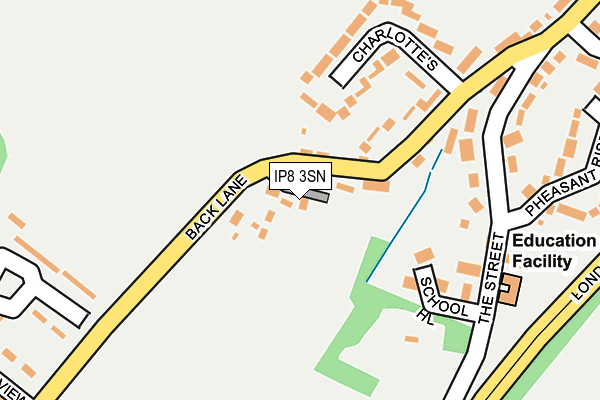 IP8 3SN map - OS OpenMap – Local (Ordnance Survey)