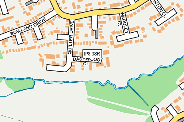 IP8 3SR map - OS OpenMap – Local (Ordnance Survey)