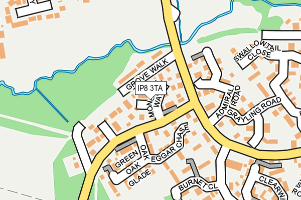 IP8 3TA map - OS OpenMap – Local (Ordnance Survey)