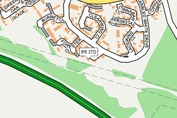 IP8 3TD map - OS OpenMap – Local (Ordnance Survey)