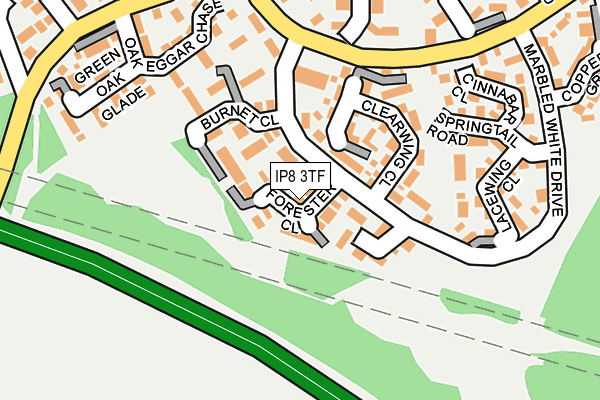 IP8 3TF map - OS OpenMap – Local (Ordnance Survey)